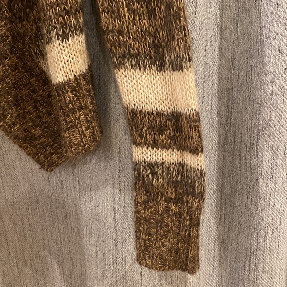 Ashley 26 Open front draping cardigan Sweater Sz XL cozy knit brown striped boho - Picture 3 of 5